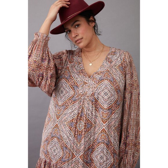 Anthropologie Sabia Flounced Tunic Dress M - Picture 4 of 8